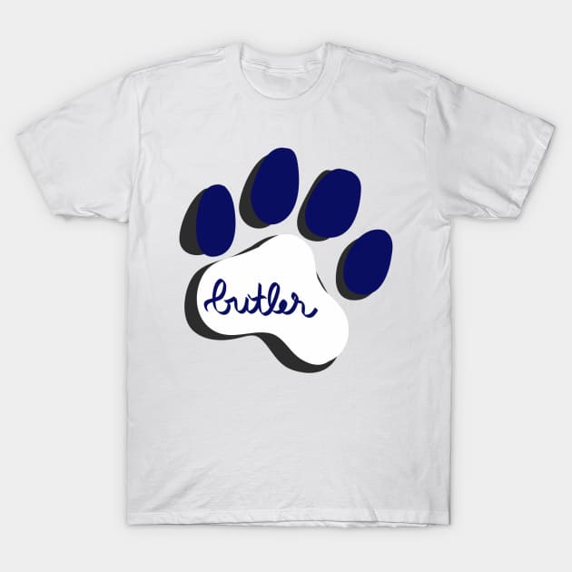 Butler Bulldogs Paw Print T-Shirt by turbo-swift